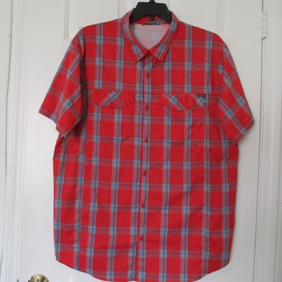 Columbia Omni-Shade Mens S/S Red Plaid Active Shirt NWOT - Size XL - Picture 3 of 3
